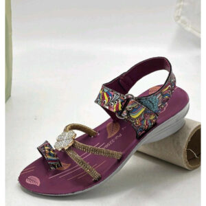 Girls Party Sandal (Purple Floral)